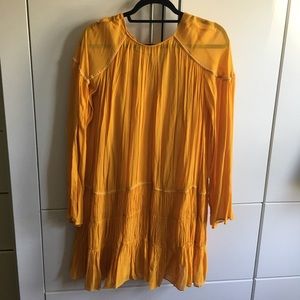 Zara mustard yellow dress with tiny bead detail